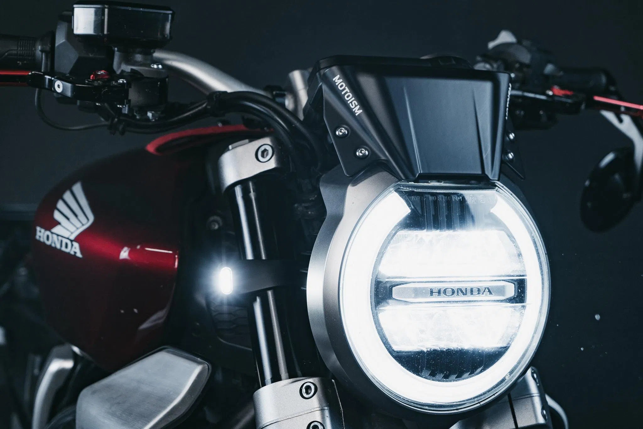 Honda Gabelschelle mit integriertem Blinker - Type Three (Paar)