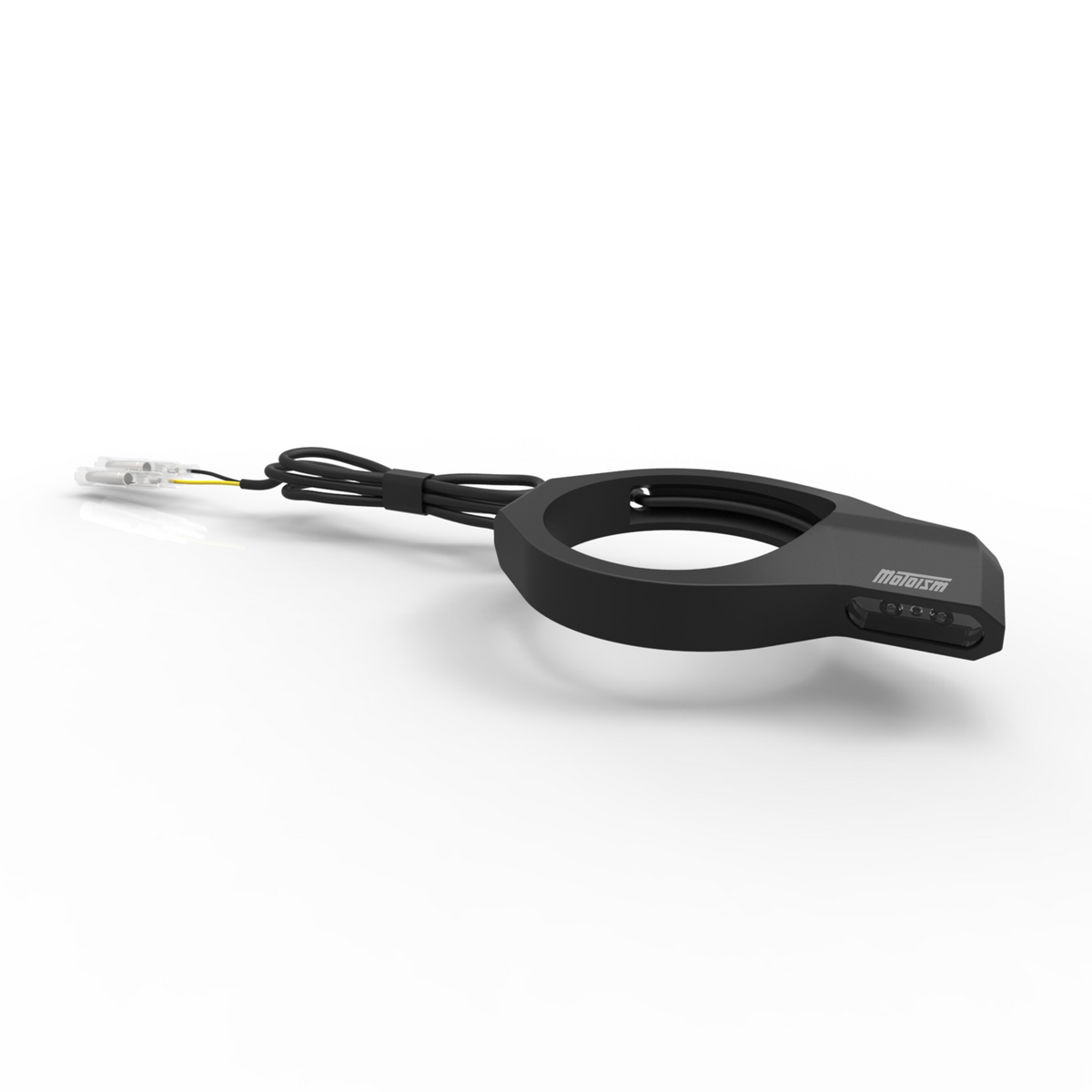 MOTOISM Gabelschelle Type Four Evo mit integriertem LED-Blinker – Detailansicht